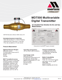 Thumbnail of document Data Sheet - ZMDT500 Multivariable Digital Transmitter